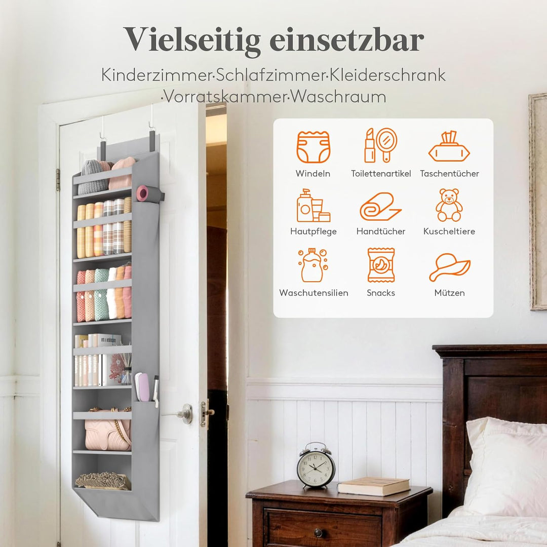 Lifewit Türorganizer Hängeorganizer, 6 Regal klar Fenster hängende Lagerung mit 4 Seitentaschen, Tür