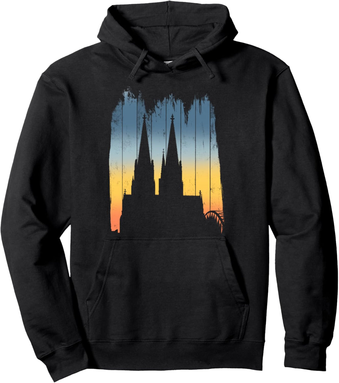 Kölner Dom Silhouette Stadt lustige Geschenke Pullover Hoodie