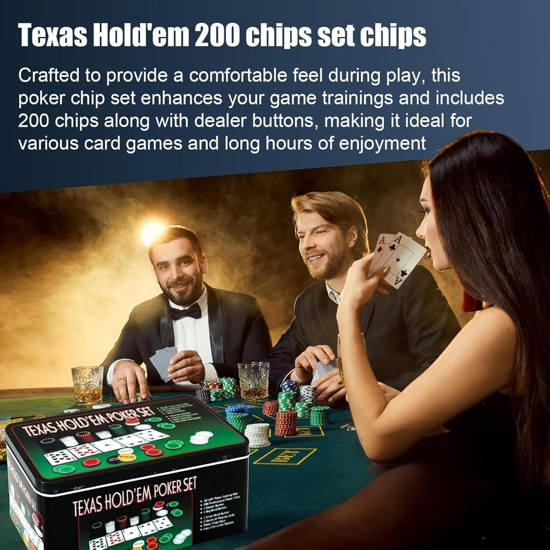 Poker-Chips, 200 Stück, Texas Hold'em Chips, 200 Stück, multifunktional, verschleissfestes Design, p