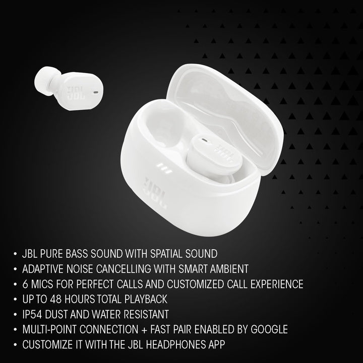 JBL Tune Buds 2, Kabellose Bluetooth-In-Ear-Ohrhörer mit Noise-Cancelling, 48 h Wiedergabezeit, IP54