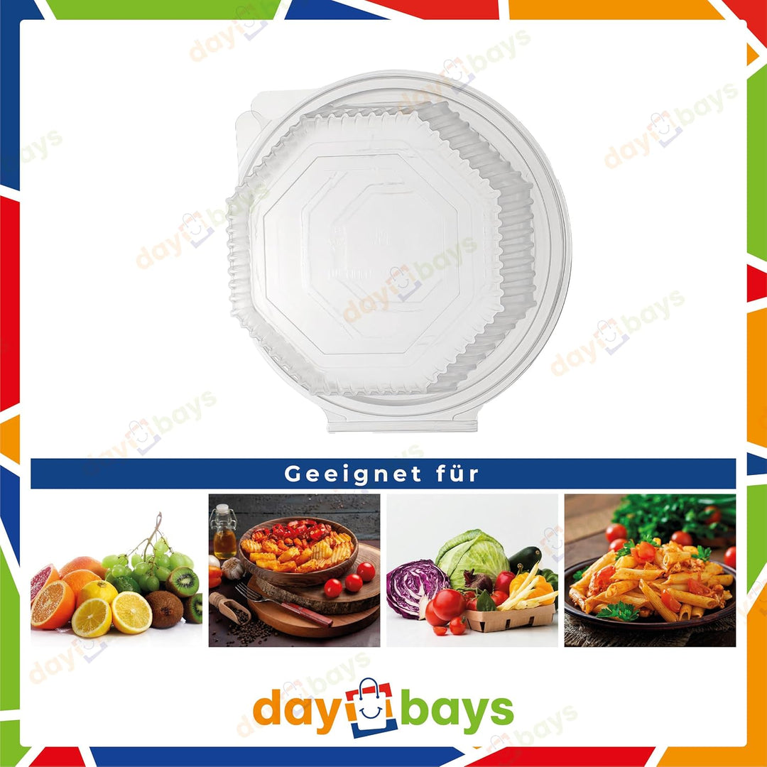 Haushaltsbox PP 8 Eckig Salat-Box Alpha mit anhängendem Deckel Transparent Salad Cups Verpackungsbec