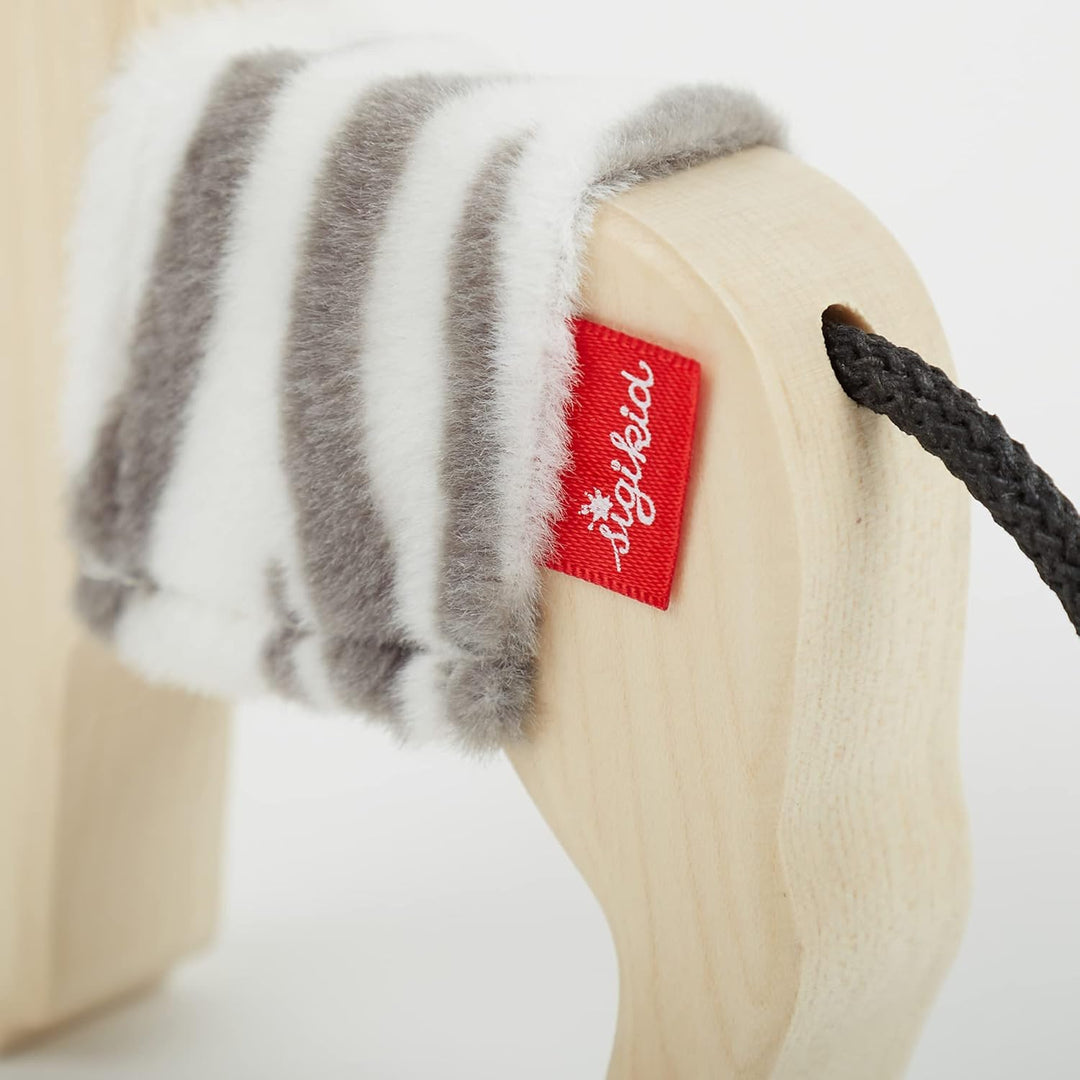 SIGIKID 39505 Holztier Zebra Cudly Wudly Mädchen und Jungen Babyspielzeug empfohlen ab 3 Jahren natu