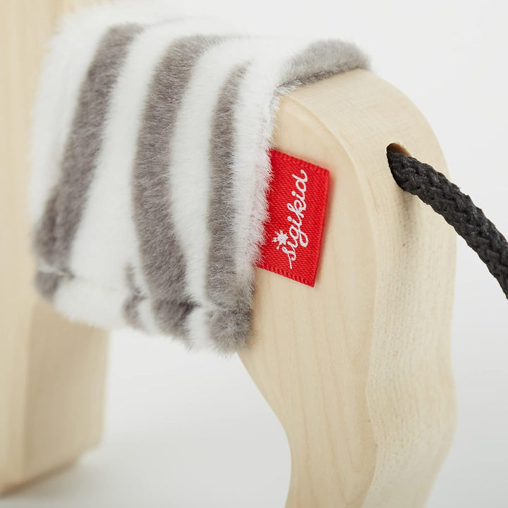 SIGIKID 39505 Holztier Zebra Cudly Wudly Mädchen und Jungen Babyspielzeug empfohlen ab 3 Jahren natu