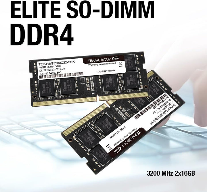 Team Group Elite TED416G3200C22-S01 Memory Module 16 GB 1 x 16 GB DDR4 3200 MHz 16GB Classic multico