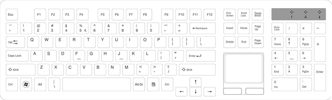 Perixx PERIBOARD-513 Tastatur mit Touchpad USB (US-Englisch) schwarz Layout: US ENGLISH, Layout: US