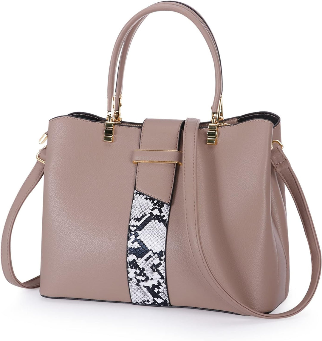 HAWEE Elegante Damen Handtasche Mittelgrosse Crossbody Henkeltasche PU Leder Shopper Umhängetasche F