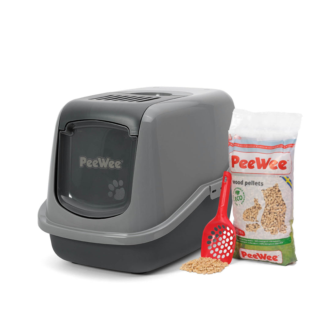 PeeWee EcoHus - Katzentoilette - Starter-Paket Grau, Grau