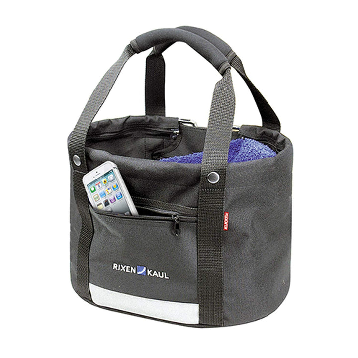 KLICKFix Fahrradkorb Shopper Comfort Mini, Schwarz, 24 x 23 x 24 cm, Schwarz