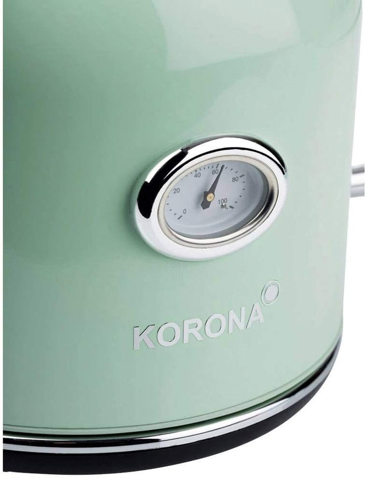 Korona 20665 Elektrischer Wasserkocher | Mint | 1,7 Liter | 2.200 Watt | Kalkfilter | Dampf-Stopp |