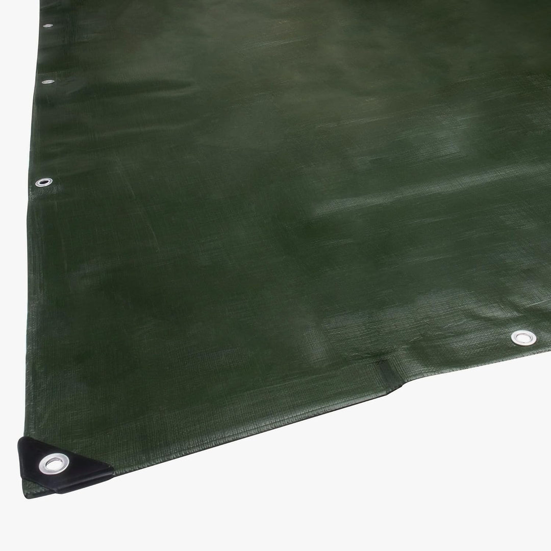 WerkaPro 10669 – Industrieplane – sehr schwer – 5 x 8 m – 240 g/m² – wendbar – Schwarz und Grün 5x8