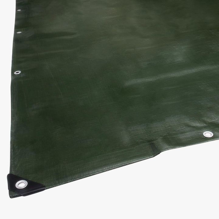 WerkaPro 10669 – Industrieplane – sehr schwer – 5 x 8 m – 240 g/m² – wendbar – Schwarz und Grün 5x8