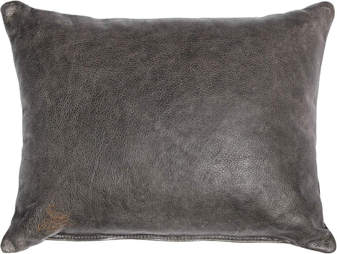 Centaur - Deko Lederkissen 50 x 40 cm für Sofa oder Schlafzimmer basaltgrau - Echt Leder Kissen Echt