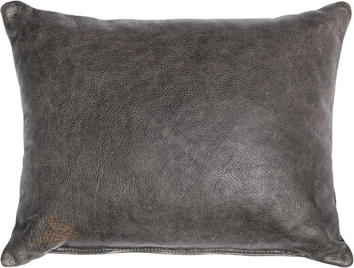 Centaur - Deko Lederkissen 50 x 40 cm für Sofa oder Schlafzimmer basaltgrau - Echt Leder Kissen Echt