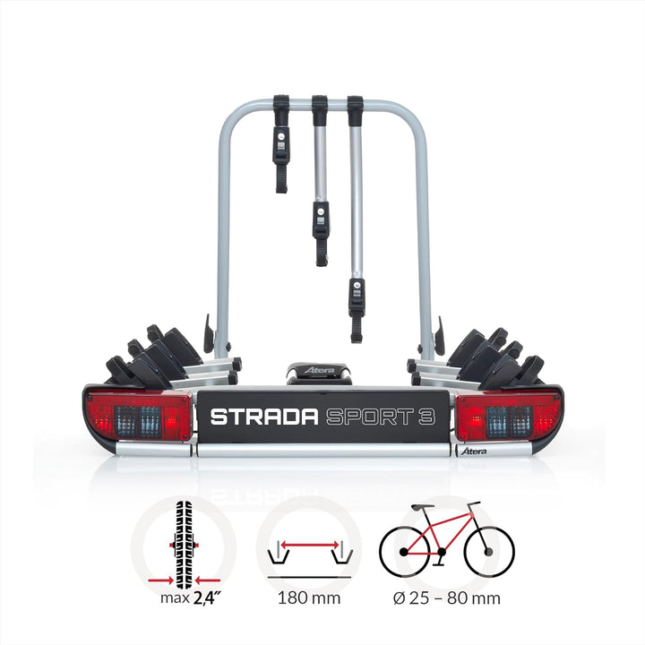 Atera 022685 Fahrradträger Strada Sport 3, Kupplungsträger, für 3 Fahrräder