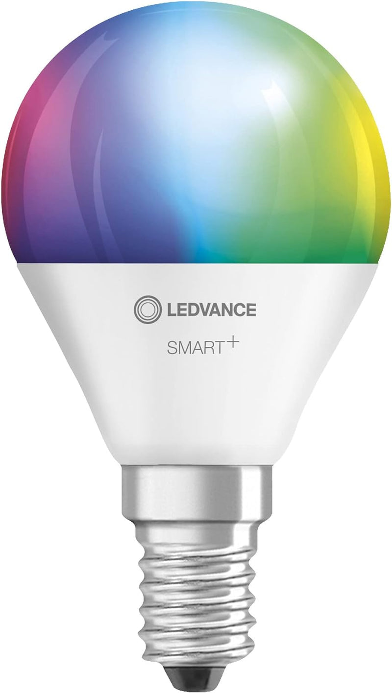 LEDVANCE Smarte LED-Lampe mit WiFi-Technologie für E14-Sockel, matte Optik ,RGBW-Farben änderbar, Li