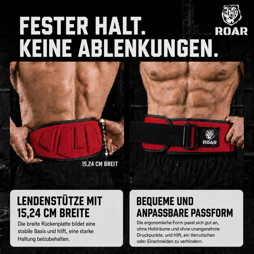 Roar® Gewichthebergürtel Herren und Damen, Lifting Belt for Gym, Powerlifting Gürtel Gewichtheben, W