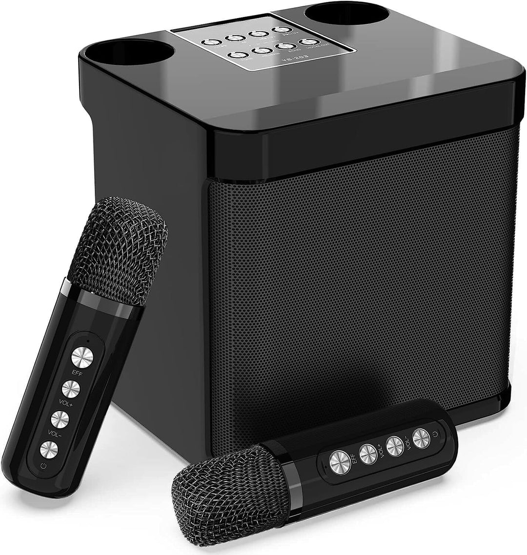 Karaoke Maschine,Bluetooth Karaoke Anlage mit 2 Mikrofonen, Lautsprecher Tragbares PA Anlage Karaoke