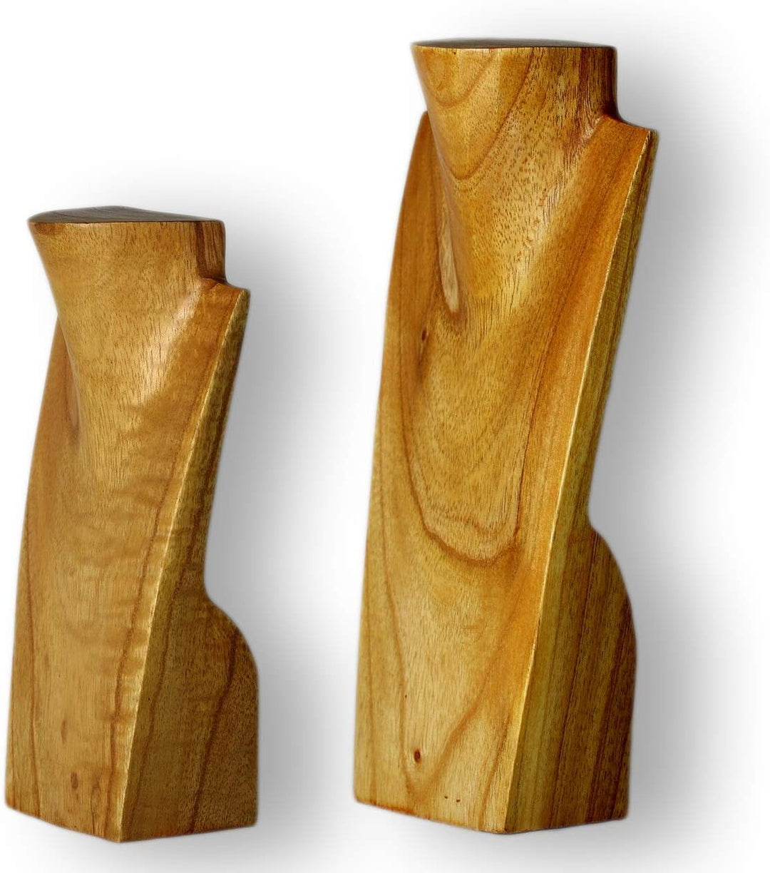 ART-CRAFT Halskettenständer Schmuckständer Halskettendisplay Schmuckbüste aus Holz Natur 2er Set 20
