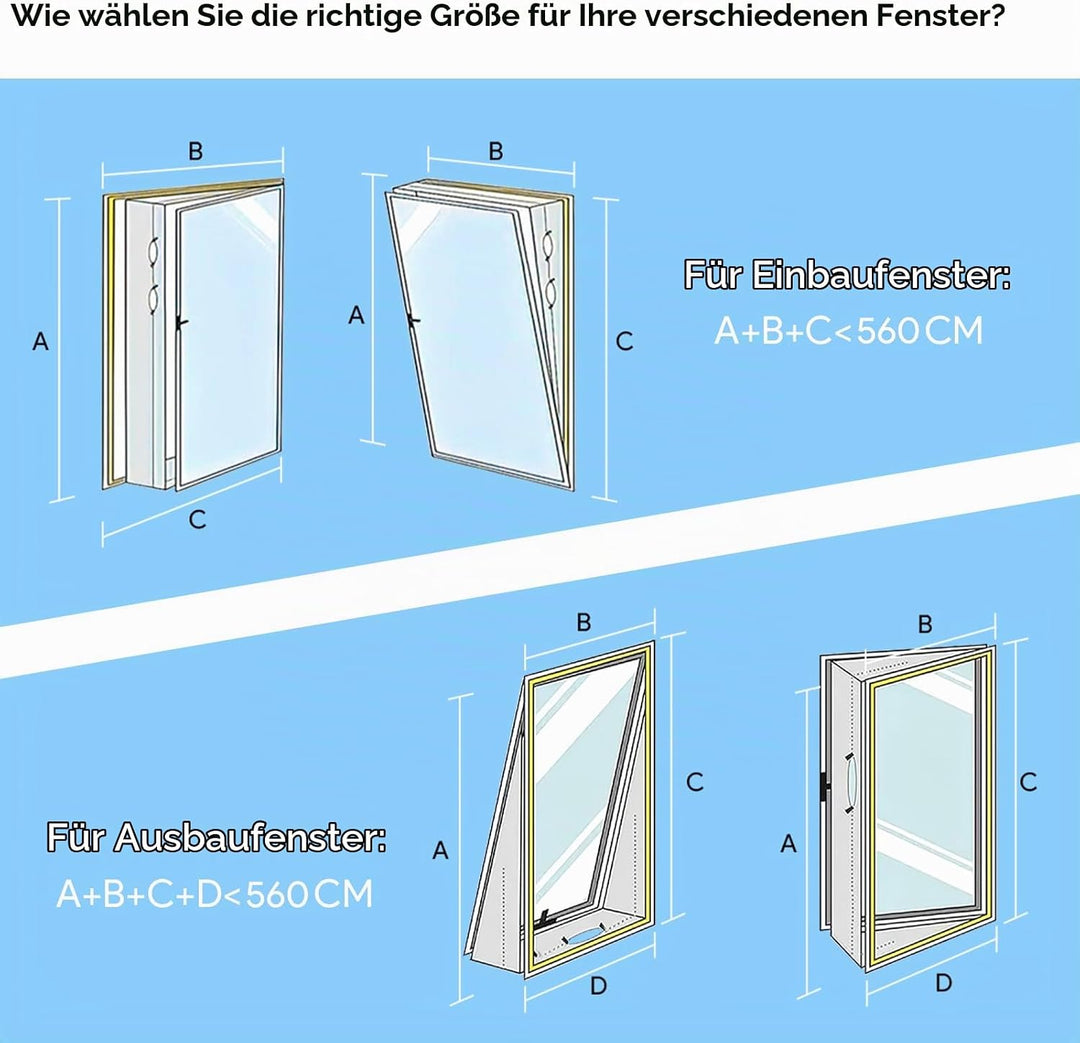 EGNBU 560CM Fensterabdichtung für Mobile Klimageräte, Klimaanlagen, Wäschetrockner, Ablufttrockner,