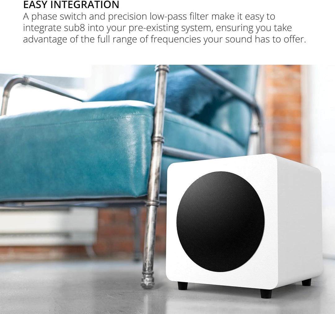 Kanto SUB8VMB 8" 300W Sealed Powered Subwoofer | Matte Black