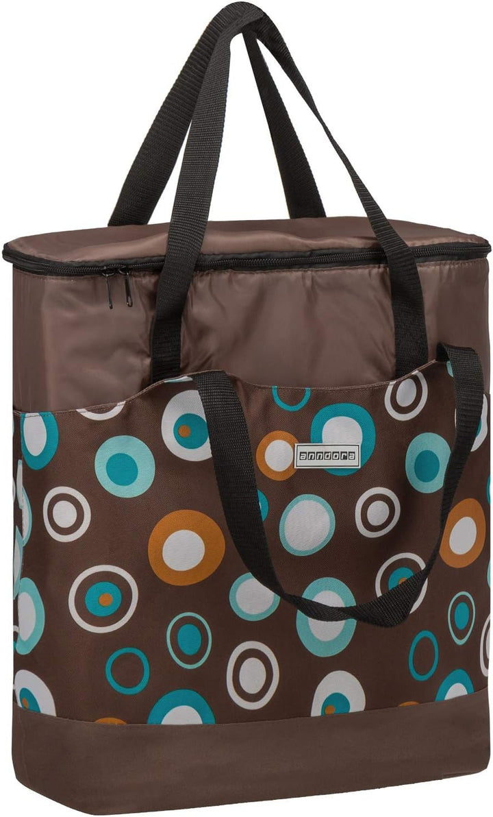 anndora 2 in 1 Einkaufstasche mit Isoliertasche - doppeltes Volumen - Farbwahl Braun Hellblau, Braun