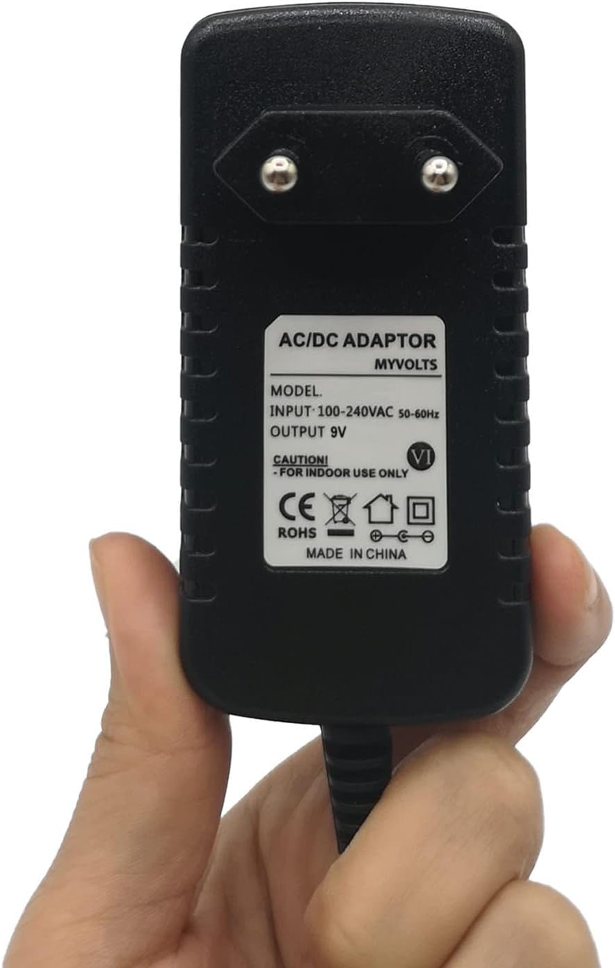 MyVolts 9V EU-Netzteil kompatibel mit Behringer Powerplay P1 In-Ear Monitor - mit Verlängerungskabel