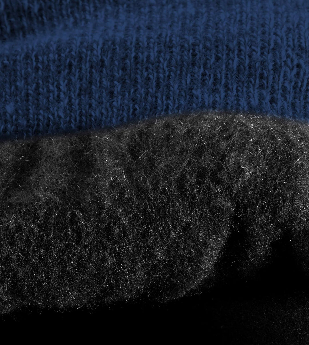 R-evenge Marineblaue Mütze mit Rippenbündchen und weissem Logo, Mütze mit Fleece innen, Marineblau,