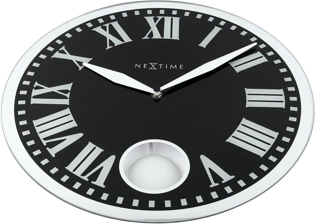 NeXtime Wanduhr - 43 x 4.2 cm - Glas - Weiss - 'Romana'
