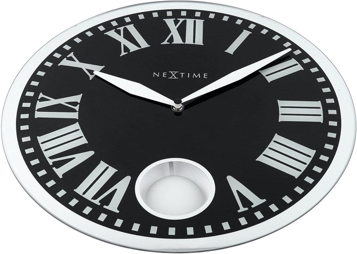 NeXtime Wanduhr - 43 x 4.2 cm - Glas - Weiss - 'Romana'