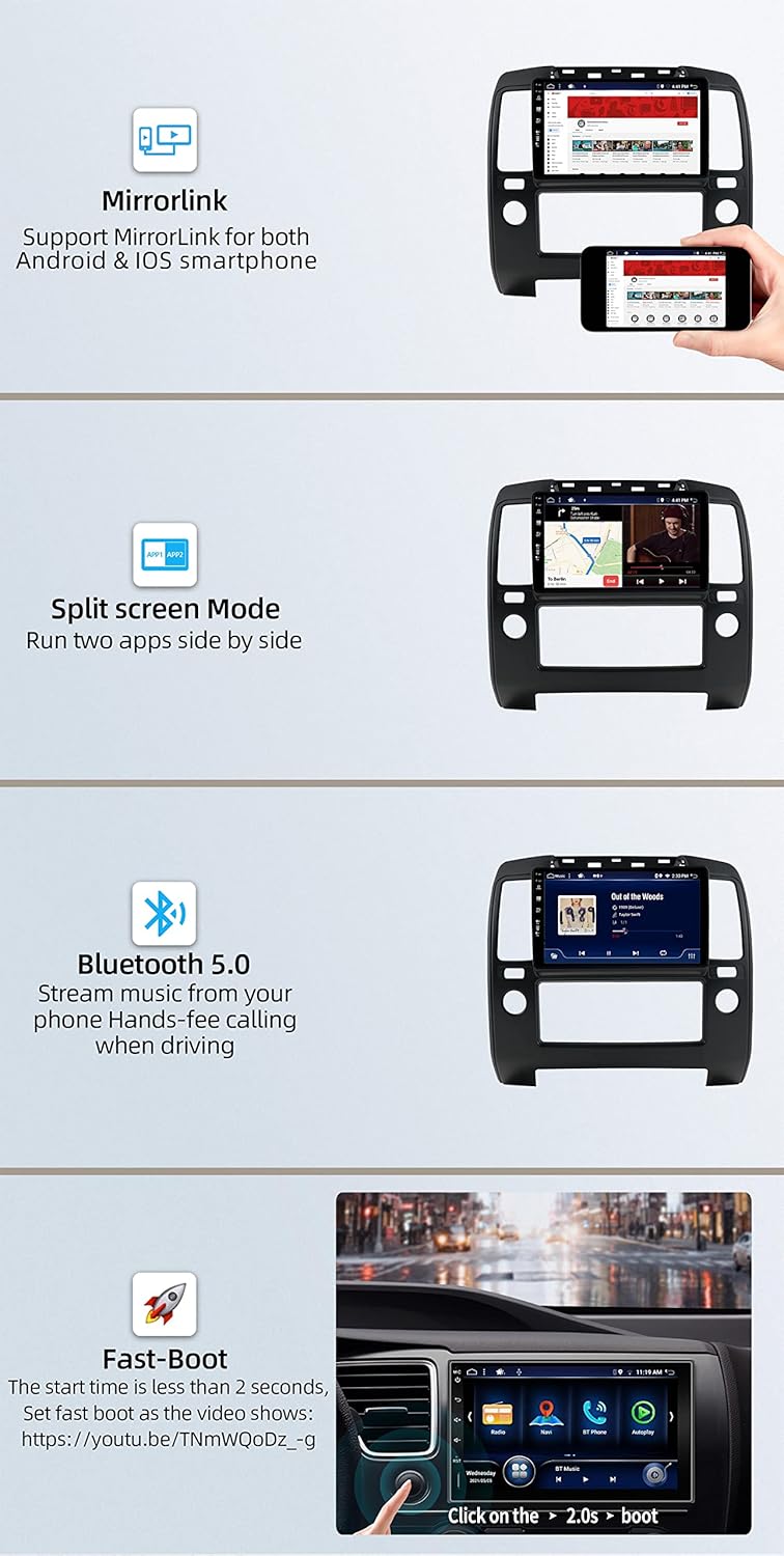 JOYX - 6G+128G - Android 13 IPS Autoradio Passt für Nissan Navara 3 D40 (2004-2010) - Kabellos CarPl