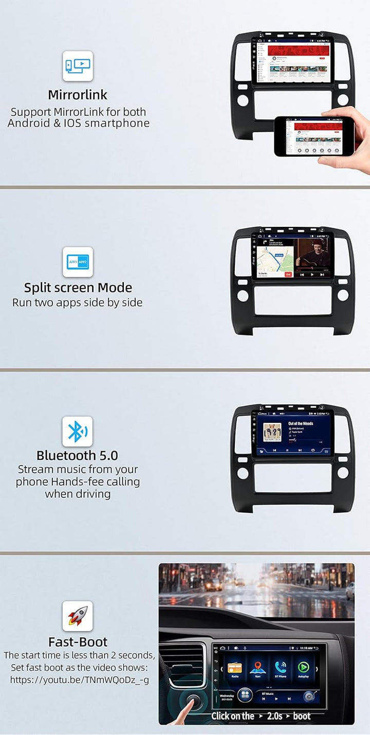 JOYX - 6G+128G - Android 13 IPS Autoradio Passt für Nissan Navara 3 D40 (2004-2010) - Kabellos CarPl