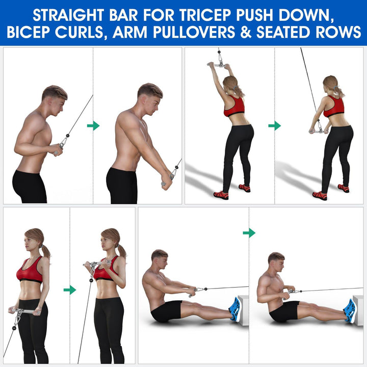 Yes4All LAT-Pull-Down-Kabelaufsatz, Trizeps-Pressstange, V-förmige Stange mit Diamant-Rändelgriff, B