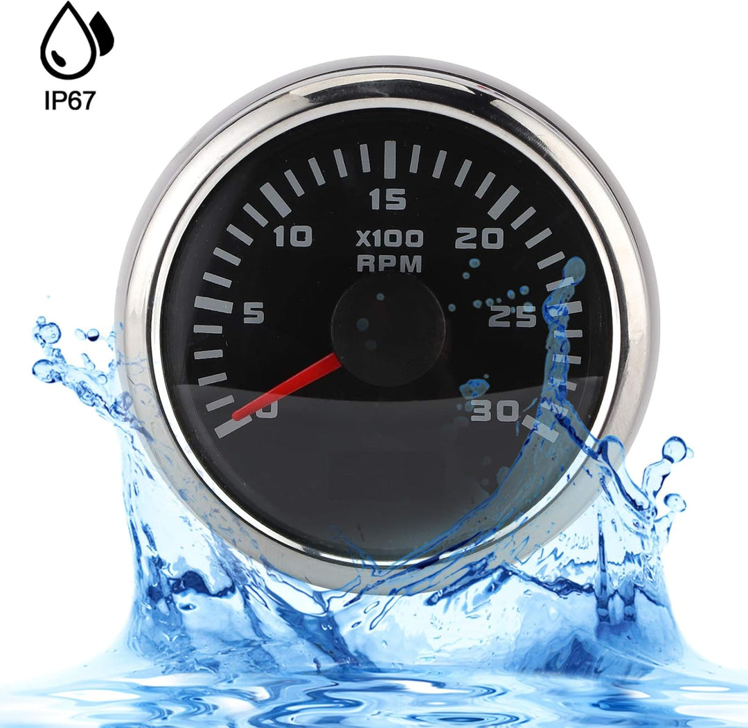 Drehzahlmesser, 2in 3000RPM Bootsdrehzahlmesser LCD-Display Autotacho für Auto Motorrad Engineering