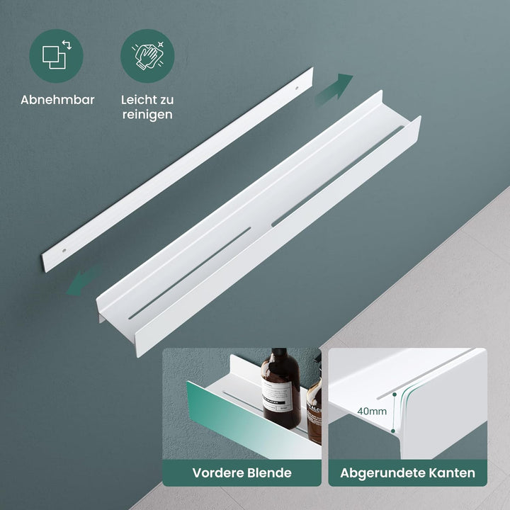 Mai &amp; Mai Duschablage zum Bohren oder Kleben Duschregal Badablage 80cm Badezimmerablage zur Wandmont