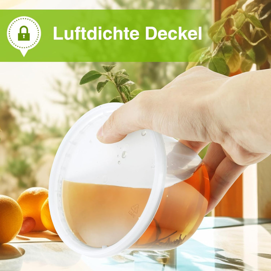 Eupako 60 Stück Vorratsdosen mit Deckel, 480ml Deli Container mit Deckeln | BPA-frei, Luftdicht &amp; au