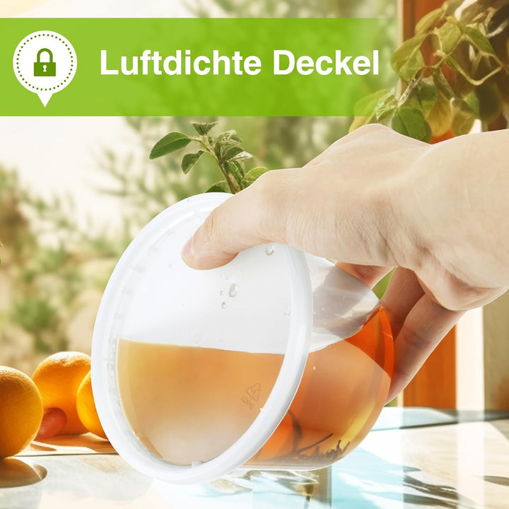 Eupako 60 Stück Vorratsdosen mit Deckel, 480ml Deli Container mit Deckeln | BPA-frei, Luftdicht &amp; au