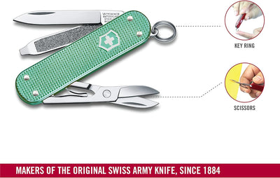 Victorinox, Schweizer Taschenmesser, Classic SD, Multitool, 5 Funktionen, Klinge, klein, Nagelfeile,