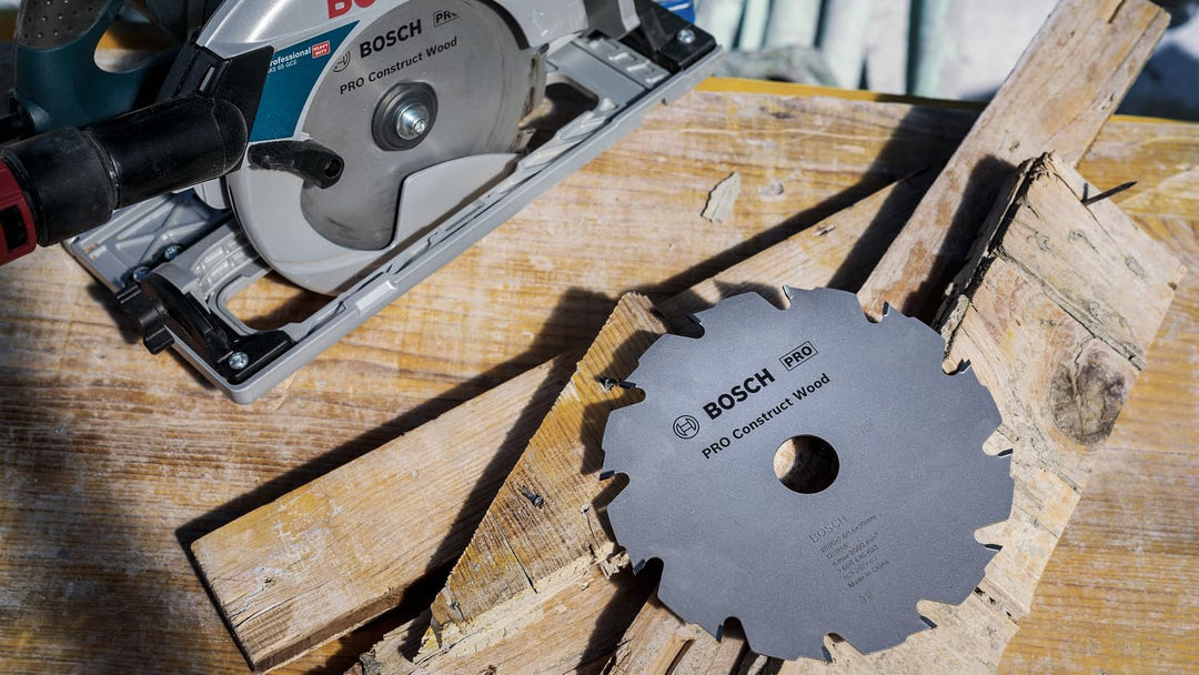 Bosch 1x PRO Construction Wood Kreissägeblatt für Netz-Handkreissägen (für Bauholz mit Mörtel und Nä