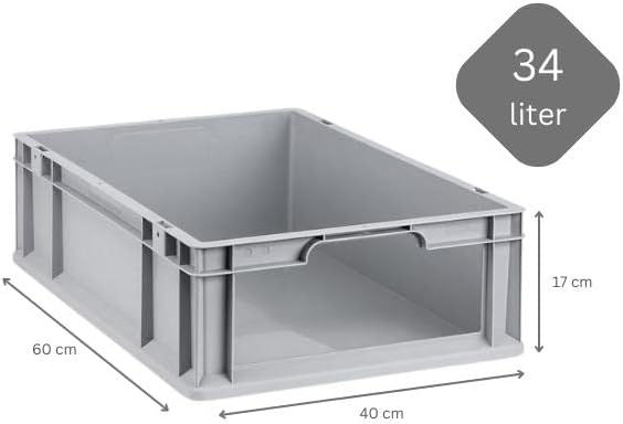 PROREGAL Eurobox NextGen Store | HxBxT 17x40x60cm | 34 Liter | Front offen | Eurobehälter, Transport
