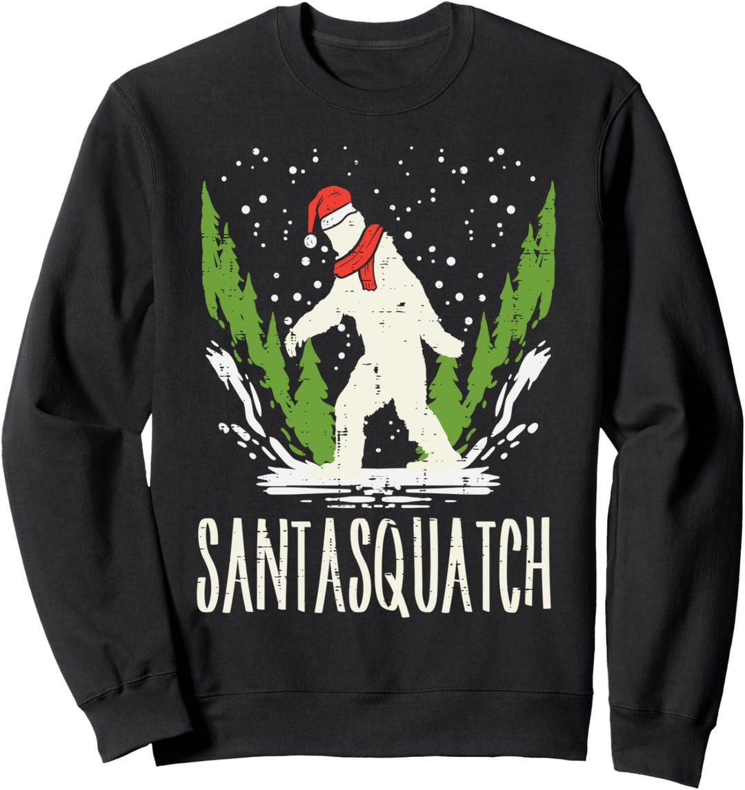 Bigfoot Sasquatch Santa Squatch Christmas Xmas Pajama Gift Sweatshirt