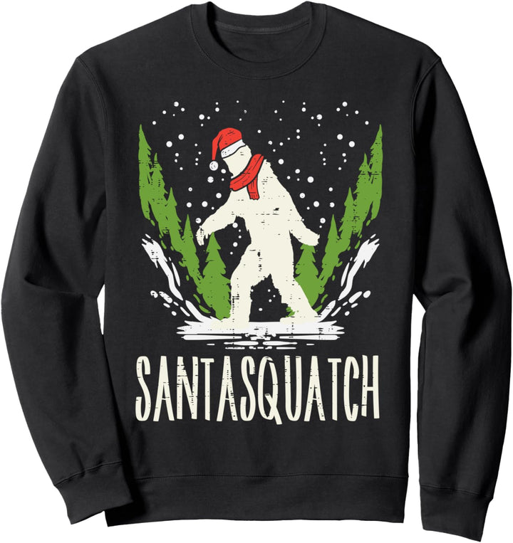 Bigfoot Sasquatch Santa Squatch Christmas Xmas Pajama Gift Sweatshirt
