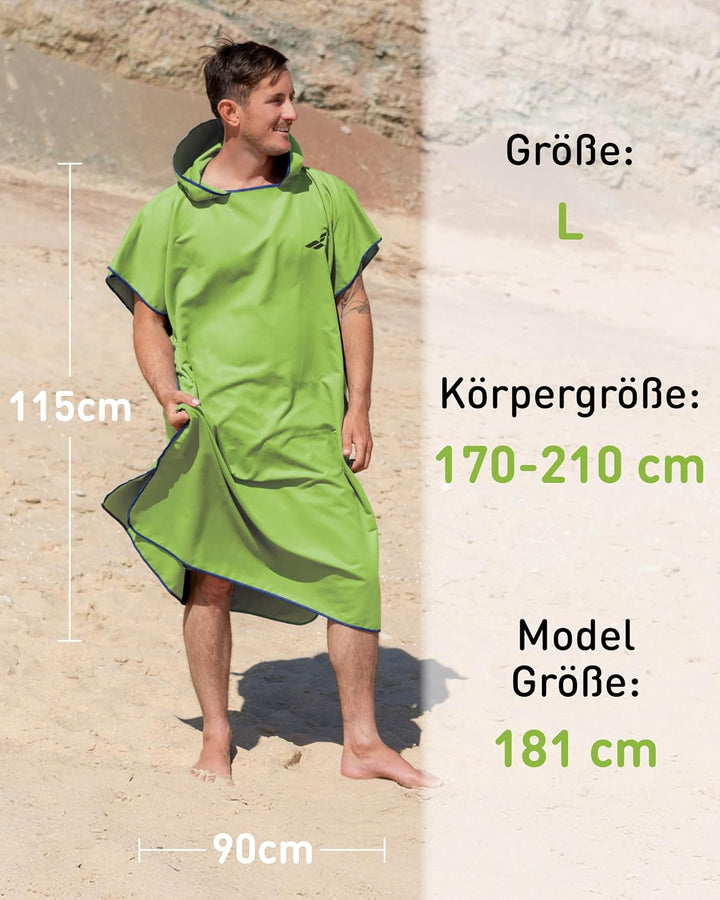 Fit-Flip Surfponcho, Umziehhilfe Damen & Herren – kompakt und sehr leicht – Badeponcho, Umziehhilfe,