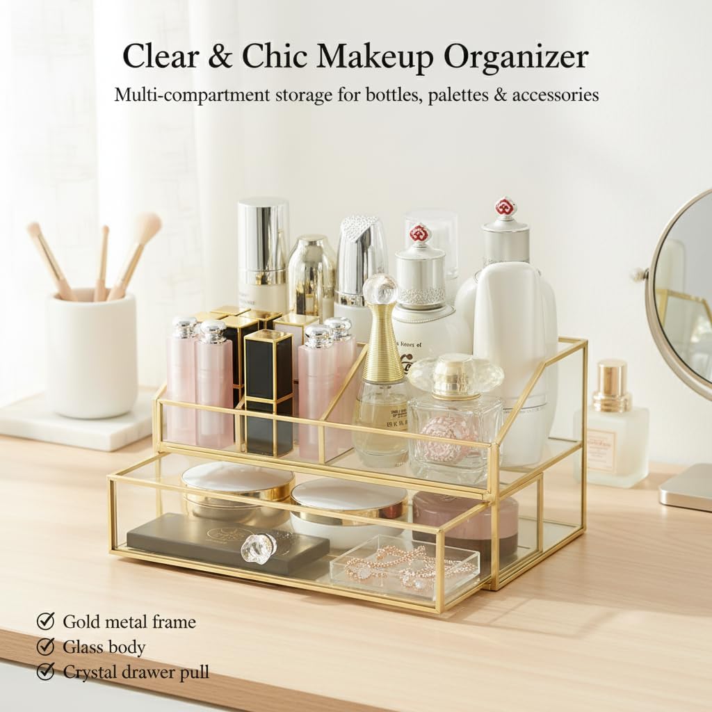 YUEHUA Kosmetikorganiser,Beauty Organizer, Make Up Kosmetik Organizer, Schmink Aufbewahrung Kosmetik