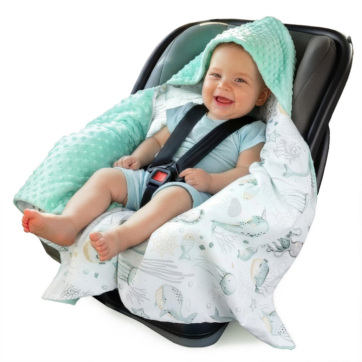 Medi Partners Einschlagdecke Baby Babyschale 100% Baumwolle für Sommer 85x85cm 75x100cm Kinderwagen