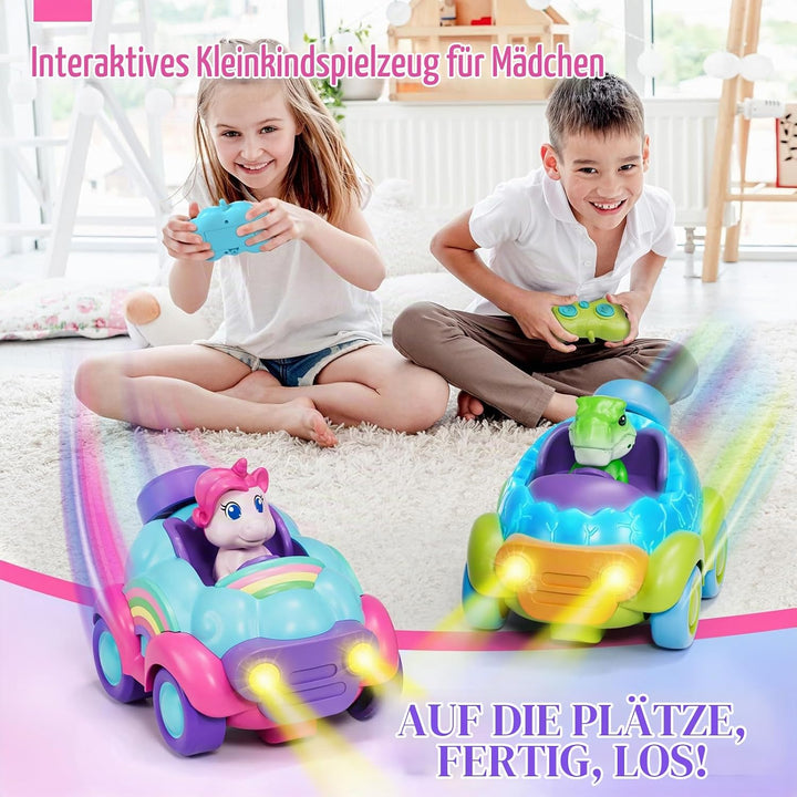 Lehoo Castle Ferngesteuertes Auto Mädchen, Einhorn Spielzeug mit Lichtern und Musik, Spielzeug ab 3