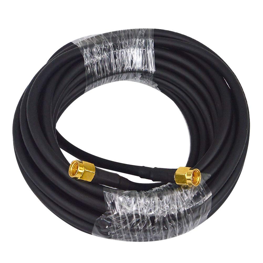 BOOBRIE SMA-Kabel, männlich, 5 m, RG58-Kabel, 50 Ohm, Verlängerungskabel, SMA-Stecker auf SMA-Stecke