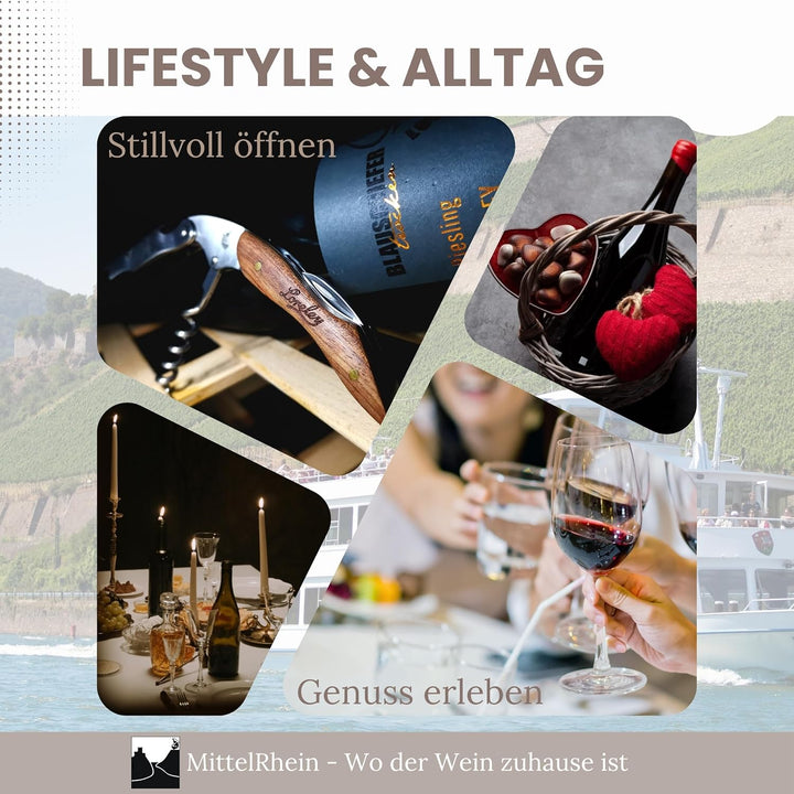 LORELEY MITTELRHEIN Germany Premium Kellnermesser | Korkenzieher | Weinöffner | Flaschenöffner aus O