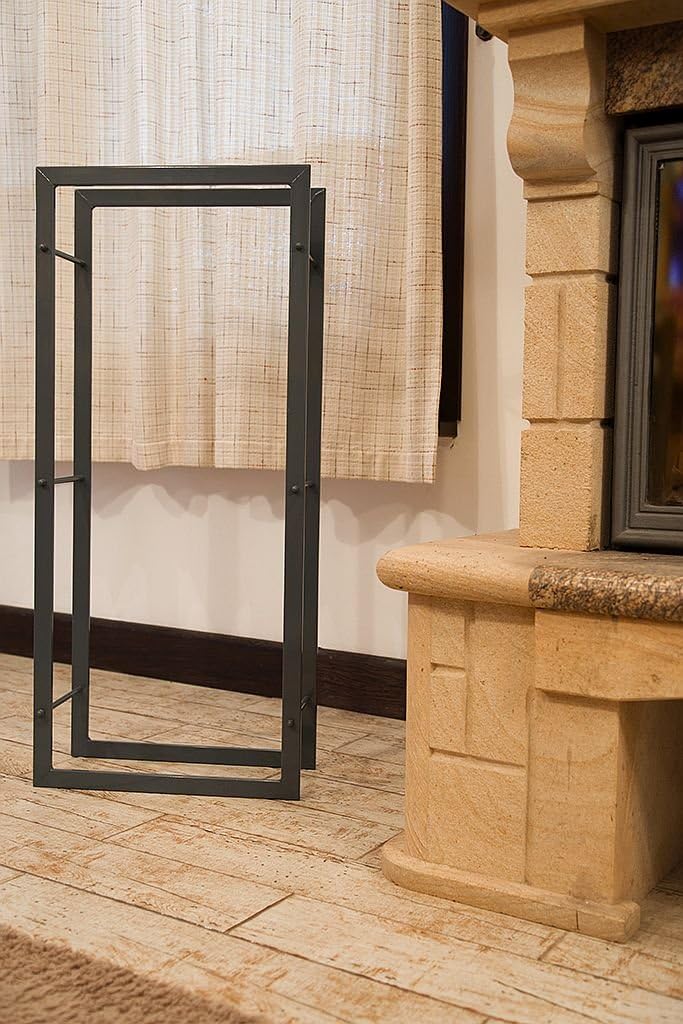 DanDiBo Kaminholzständer Kaminholzregal 100 cm Grau Holzkorb Kaminholzhalter Regal Holzregal
