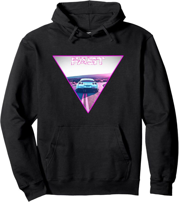 Aesthetic Vaporwave Style Japan Tokyo Osaka Car Pullover Hoodie