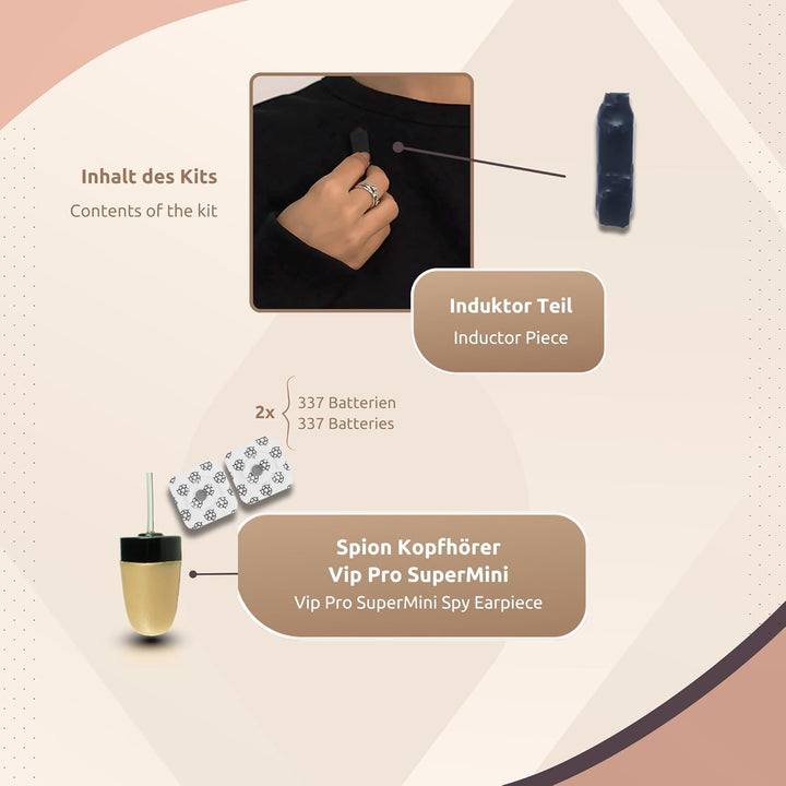 PingaOculto SpionageKopfhörer Bluetooth Prüfung Mini VIP Pro Unsichtbare für Handy Mikrofon Kabellos